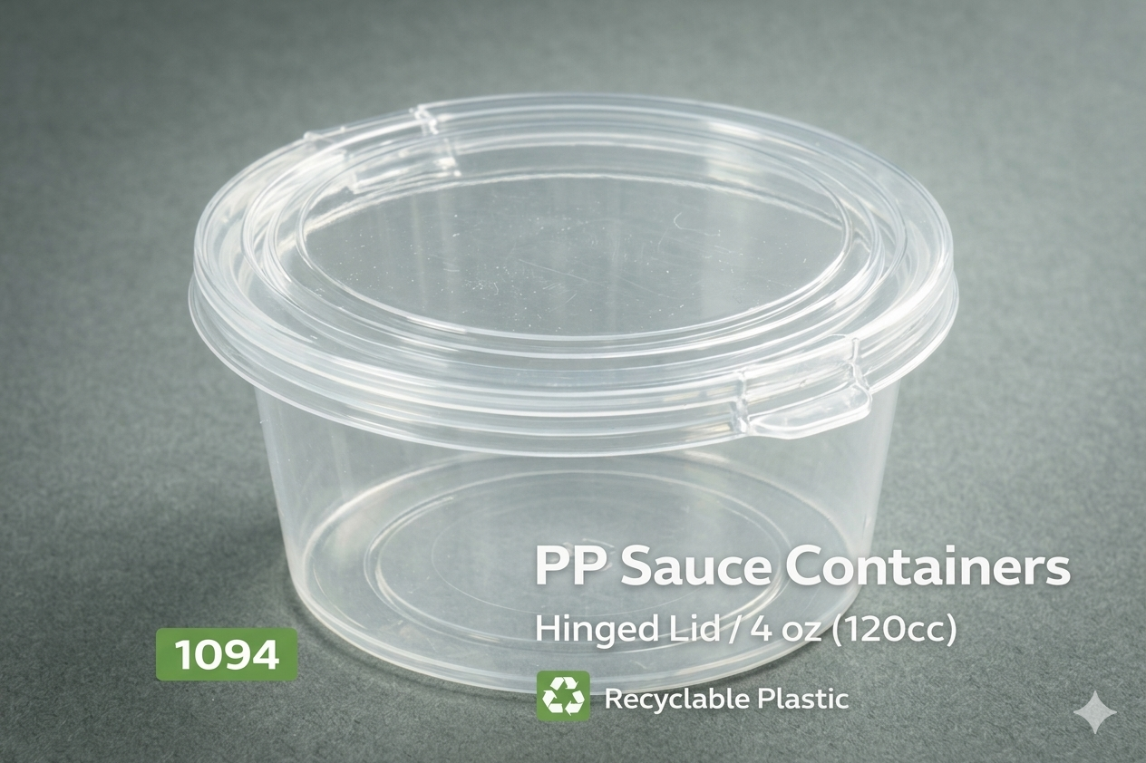 Pot sauce PP 120 ml avec couvercle