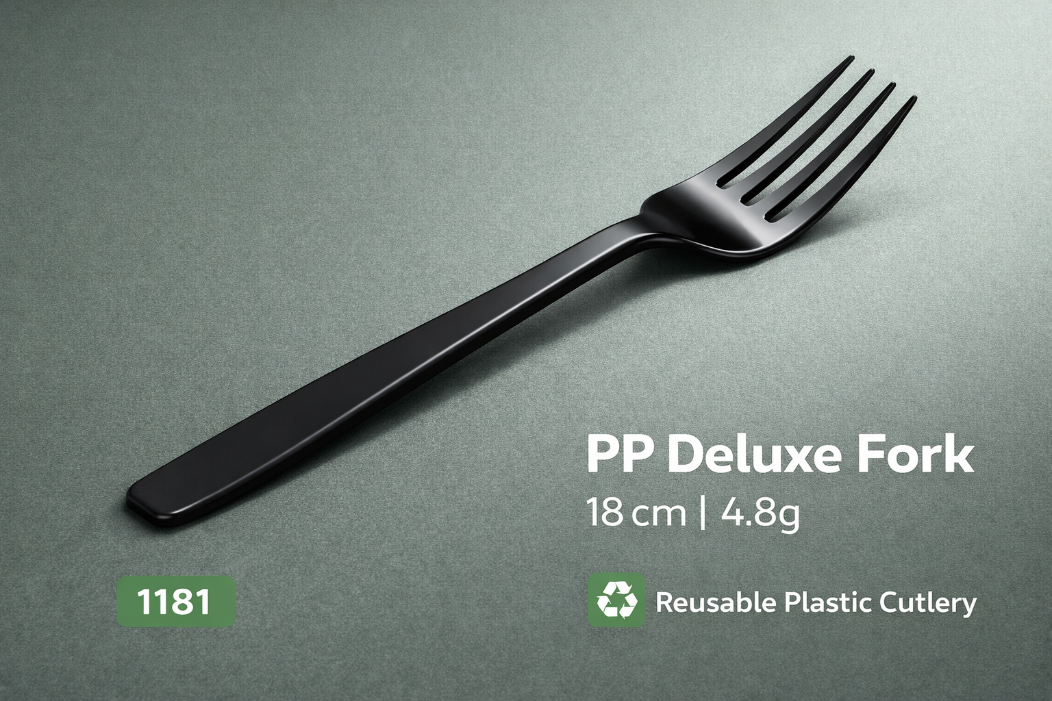 Fourchette PP noire 18 cm reutilisable