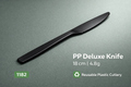 Couteau PP noir 18 cm reutilisable