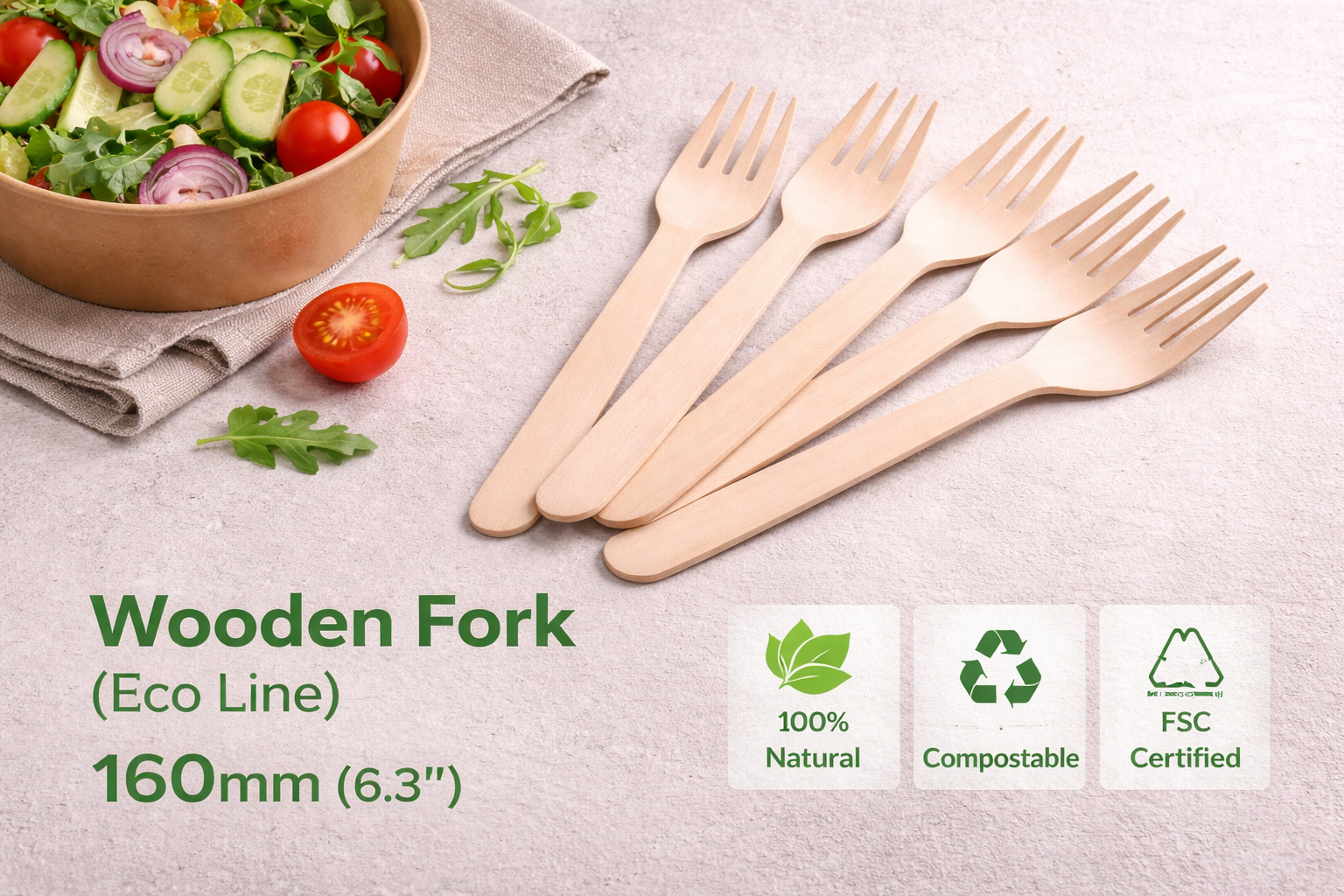 Fourchette bois 16 cm