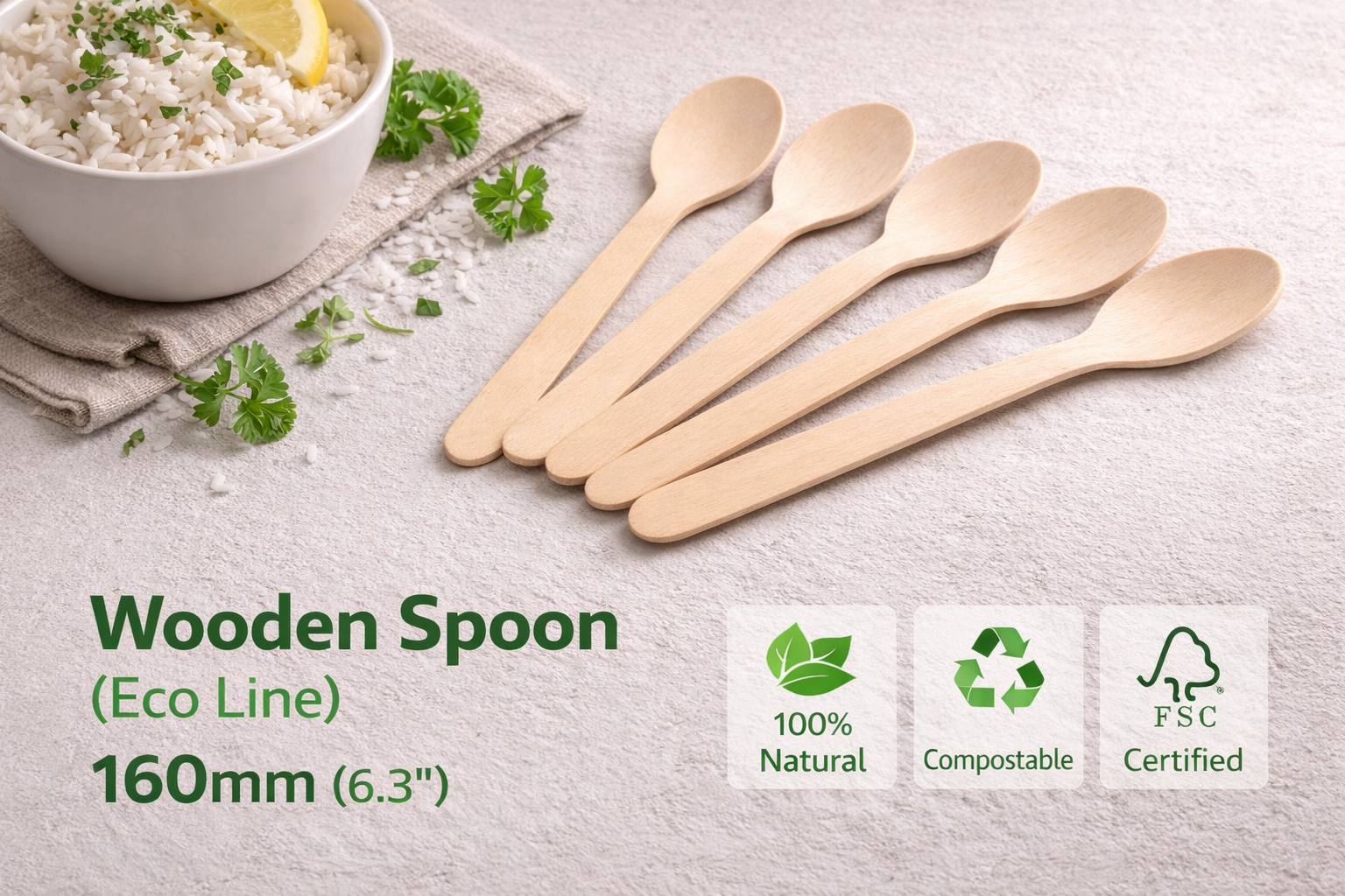 Cuillère bois 16 cm