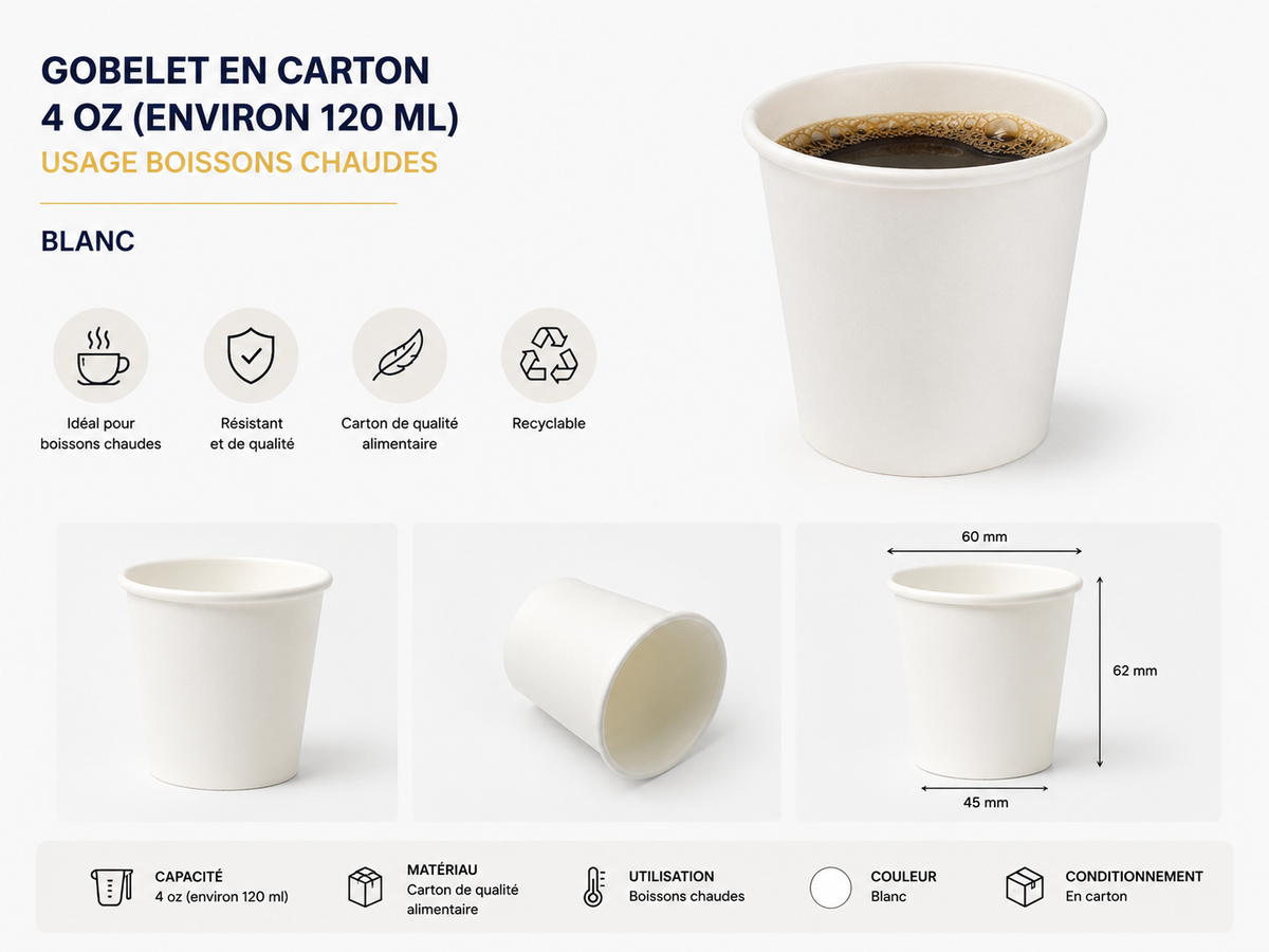 Gobelet carton personnalisé 4oz