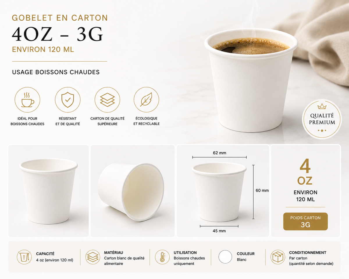 Gobelet carton personnalisé 4oz
