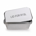 Couvercle carton/aluminium pour barquette R15L, pour fermeture, protection et transport.