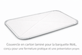 Couvercle carton/aluminium pour barquette R64L, pour fermeture, protection et transport.