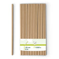 Paille en papier kraft brun compostable 197 x 6 mm