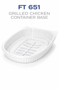 Couvercle en PP pour boite poulet grille FT 650, fermeture fiable pour une bonne presentation.