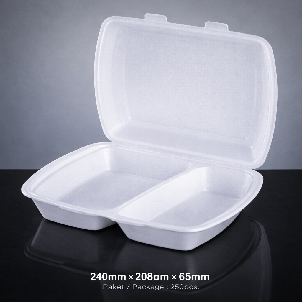 Boite menu 2 compartiments blanc