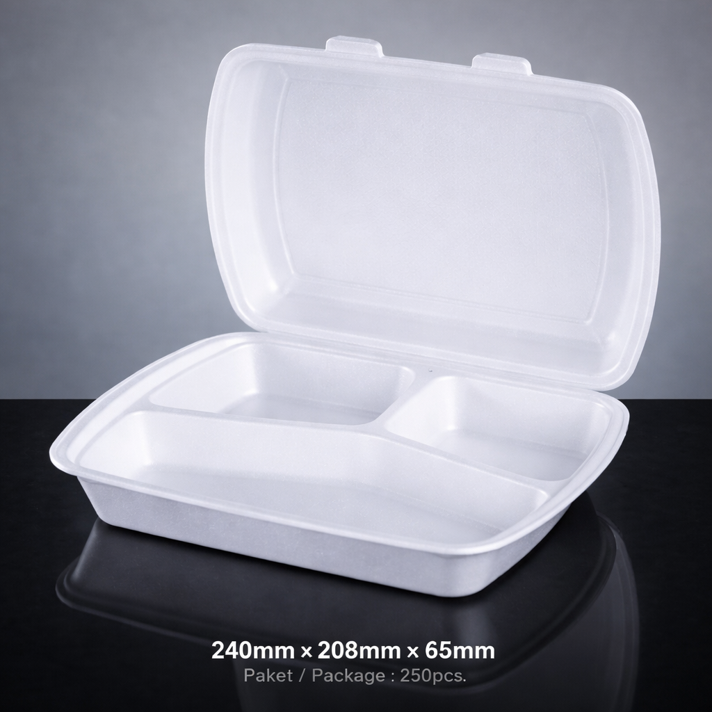 Boite menu 3 compartiments blanc