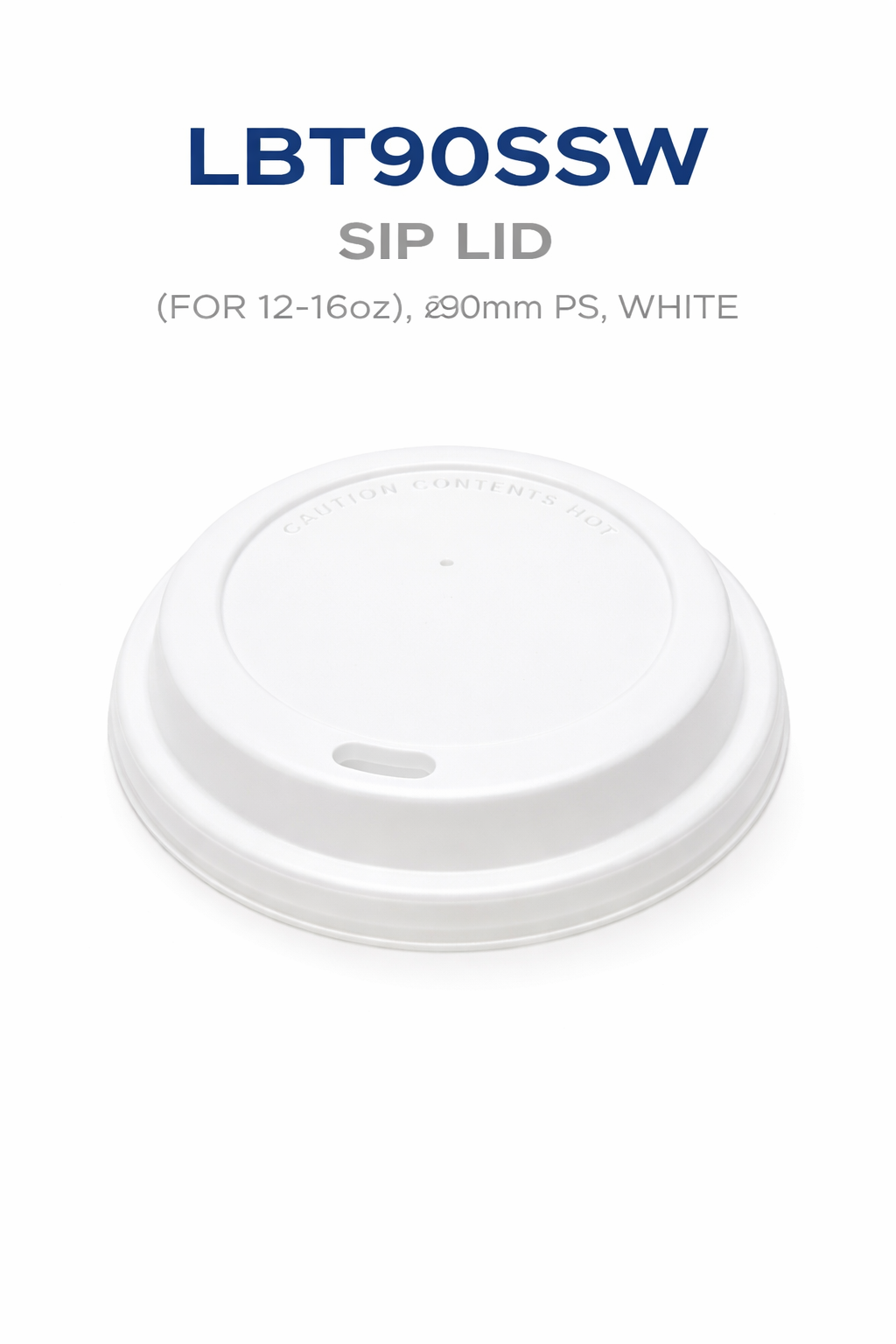 Grand couvercle blanc a bec buveur (350-470 ml / 14-16oz)