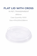Couvercle plat transparent avec ouverture en croix pour paille