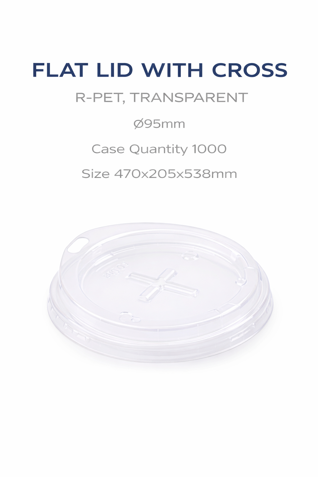 Couvercle plat transparent avec ouverture en croix pour paille