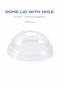 Couvercle transparent en dôme avec trou pour paille