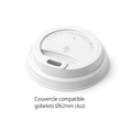 Petit couvercle blanc a bec buveur pour gobelet chaud (120 ml / 4oz)