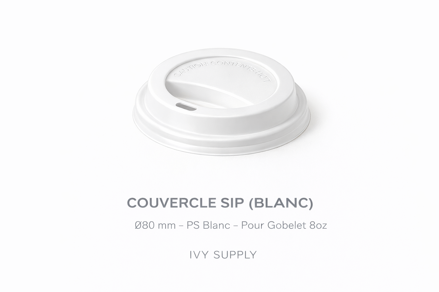 Couvercle a bec buveur pour gobelet chaud (240 ml / 8oz)