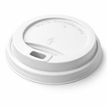 Couvercle blanc a bec buveur pour gobelet chaud (240 ml / 8oz)
