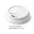 Grand couvercle universel blanc a bec buveur (350-470 ml / 14-16oz)