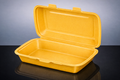 Boite hamburger / fast-food jaune fonce