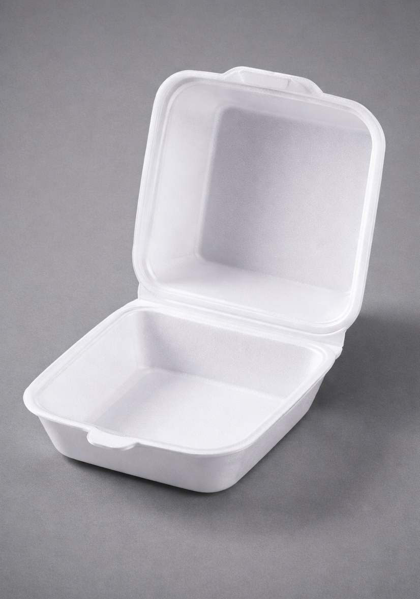 Boite hamburger / fast-food  jaune fonce