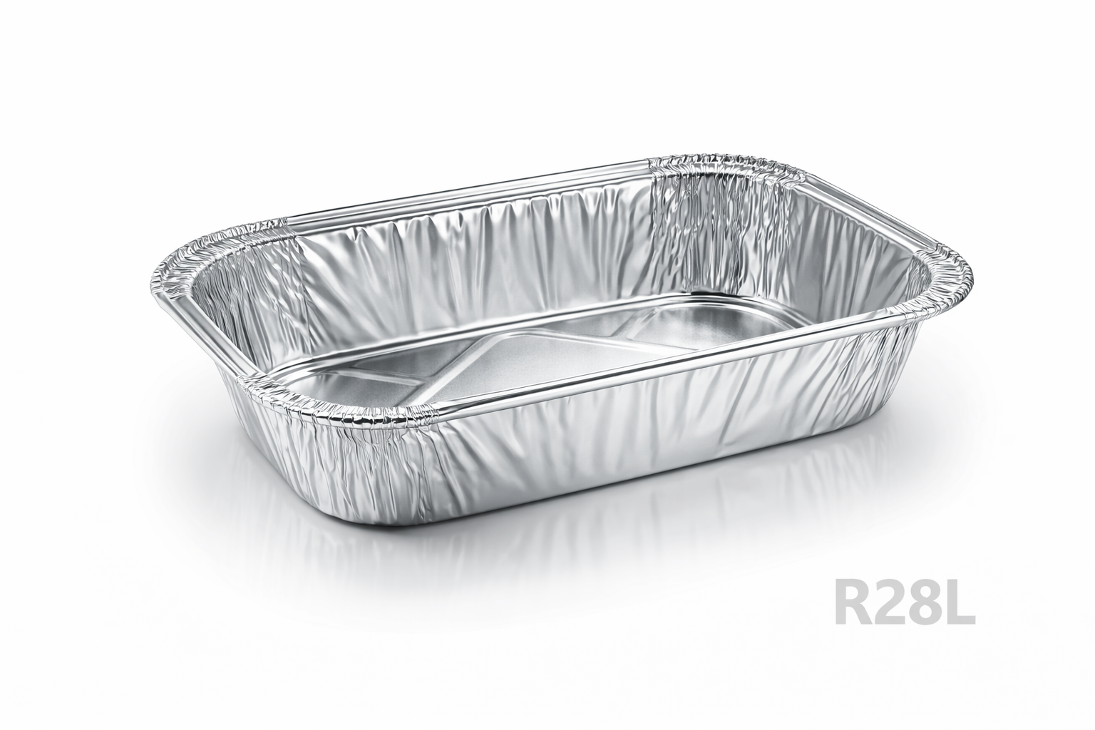 Barquette rectangulaire en aluminium 470 ml, ideale pour 1 portion, accompagnements, plats cuisines et take-away.