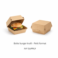 Boite a hamburger a charnière en carton kraft (Taille moyenne)