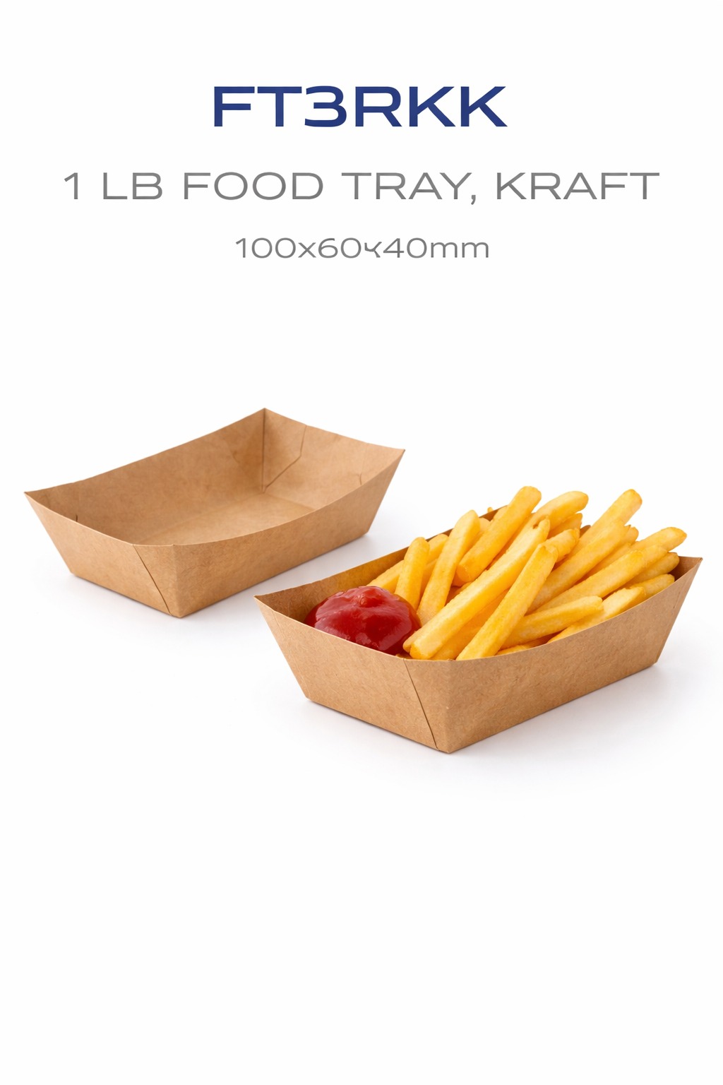 Barquette de service ouverte alimentaire 60x100x40