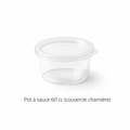 Petit pot a sauce avec couvercle a charnière integre (60 ml)